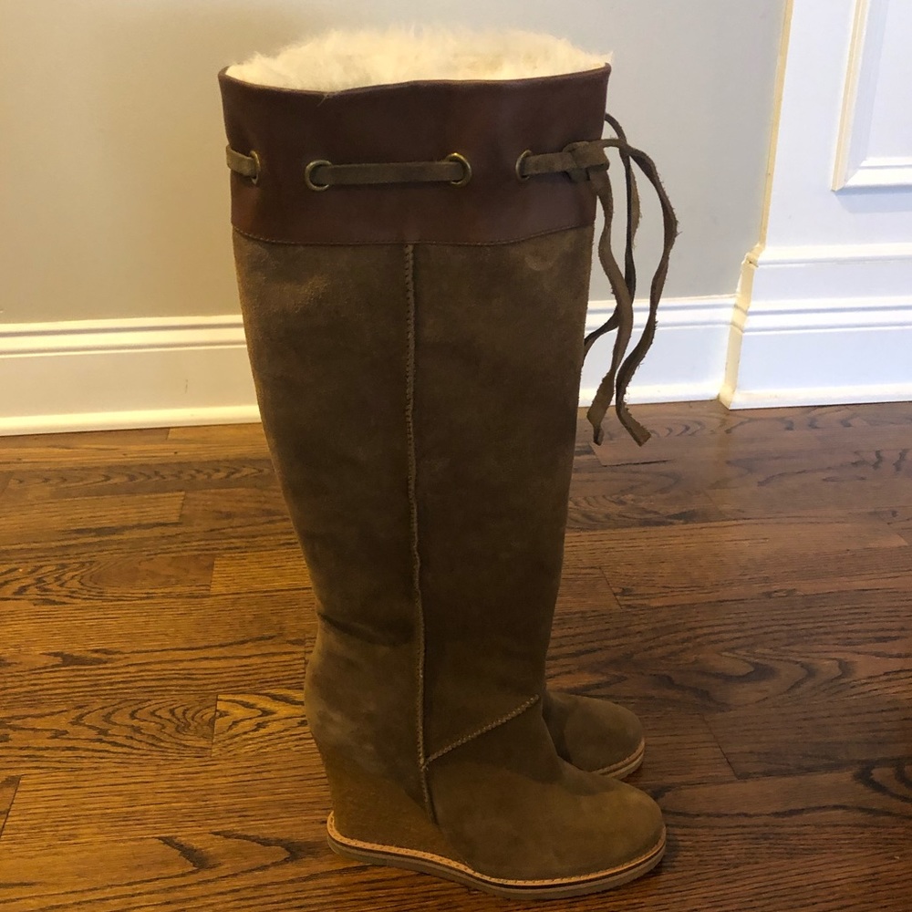 Jessica Simpson wedge fur boots